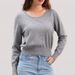 Women's Stylish Cropped Sweater - Soft & Cozy Knit Top With Unique Design, Casual Loose Fit, Striped Pattern_ecoleips.com
