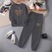 Women's Clothing Leopard Print Heart Print Crew Neck Long Sleeve Loose Fashion Sweatshirt Two Piece Set Winter Trendy Women's Clothing 0019_ecoleips.com