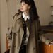 Women's Trench Coat Spring Autumn, New Style For Petite Figures, Korean Mid-length, British Style, Drapey Coat, Simple_ecoleips.com