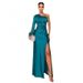 Women's Clothing Elegant Off-Shoulder Raglan Sleeve Wrap Dress With Waist Tie & High Slit - Stylish & Flattering Long Dress For Women_ecoleips.com