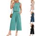 Women's Clothing Summer Casual Sleeveless Vest Wide Leg Nine Point Pants Suit Women_ecoleips.com