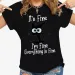 Women Clothes Cat It's Fine I'm Fine Everything Is Fine Print T-shirts Summer Casual Fashion Personalized Woman Clothing_ecoleips.com