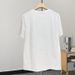 Women's 3D Floral Applique Short Sleeve T-Shirt Embroidered Flower Detail round Neck Cotton Top Fashion Summer Tee_ecoleips.com