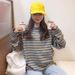 Autumn Versatile Striped Long-Sleeve T-Shirt With Loose Hood, Harajuku-Inspired Student Base Layer Top For Wholesale_ecoleips.com