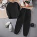 Women's Printed Two Piece Tracksuit, Long Sleeve Pullover Top And Drawstring Waist Pants, Casual Sportswear For Spring And Fall_ecoleips.com