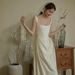 French Style Satin Light Strapless Wedding Dress Empress Dowager High End White Forest Going out Reception Dress for Women_ecoleips.com