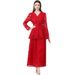 Women's Clothing French Style Embroidered Mesh Ruffle Dress – Tie Waist & Lantern Sleeves Elegance_ecoleips.com