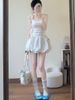 K Flower Bud Short Skirt, Female High Waist, White A-line Bubble Puff Skirt, Cake Skirt, Half Body Skirt_ecoleips.com