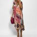 Women's Fashion And Casual Leopard Print Color Printed Deep V-Neck Five-Quarter Sleeve Dress_ecoleips.com