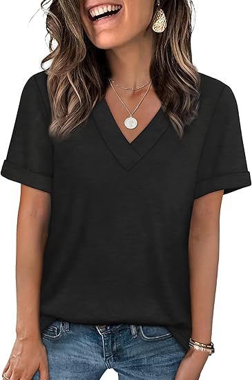 2026 European And American Cross-border Foreign Trade Women's Clothing Spring/summer New Solid Color V-neck_ecoleips.com