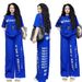 Women's Summer Fashion Set American Style Hip Hop Casual Wide Leg Pants And Short Sleeve Top Plus Size Letter Print Two-Piece Outfit_ecoleips.com
