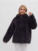 Unisex Eco Faux Fur Zip Hoodie – Trendy Winter Fleece Jacket With Cozy Pockets & Windproof Design (Dark Grey/Light Grey) – Streetwear Oversized Fit_ecoleips.com