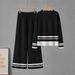Women's Fashionable Casual Comfortable Knitted Color Blocked Two Piece Set Relaxed Everyday Wear Versatile Comfortable Feshion Trend_ecoleips.com