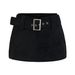 Retro Low Waist Mini Skirt For Women - Slimming Stretchable High Elasticity With Adjustable Belt, Anti-Exposure Design, Versatile For Casual & Party_ecoleips.com