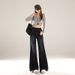 American Retro Style Fleece-lined Flared Jeans For Women, New Autumn And Winter High-waisted Slimming Stretchy Versatile_ecoleips.com