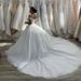 Mid Waist V Neck Champagne Fishtail White Lace One Shoulder Small Train Tassel Wedding Dress_ecoleips.com