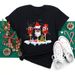 European And American Cross-border Foreign Trade Women's Clothing Christmas Wine Glass Print Round Neck Short-sleeve_ecoleips.com