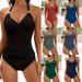 Women's Clothing Halter Neck Bikini Two Piece Solid Color Swimsuit Sexy Style Polyester_ecoleips.com