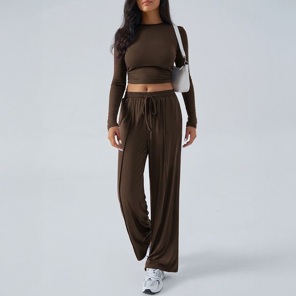 Women's Clothing 2025 Spring And Summer European And American Yoga Sports Sleeveless Solid Color Vest Suit_ecoleips.com