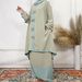 Verve Arabic Women's Ice Silk Wrinkled Two-Piece With Bowknot, Solid Color Double-Layer Hat, Long Sleeve Dress Set_ecoleips.com
