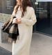 Aria Basics Aria Basics Solid Color Polo Collar Base Autumn Winter New Paired With Coat Long Over-the-Knee Lazy Style Loose Thick Knitted_ecoleips.com
