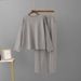 Women's European American Style Off-Shoulder Knitwear Set Loose Fit Sweater And Pants Ensemble_ecoleips.com