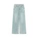 Women's High-Waisted Wide Leg Jeans Rhinestone Design Loose Fit Slimming Heavy Duty Straight Leg Pants For Autumn_ecoleips.com