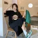 Summer New Plus Size Loose Dress Women's Vintage Letter Print Round Neck Short Sleeve Dress_ecoleips.com