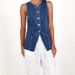 Women's Sleeveless High Waist Denim Vest - Casual Chic Button Front Vest For Spring & Summer_ecoleips.com
