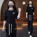 Women's European Station Casual Sportswear Suits Loose Fashion Round Neck Sweatshirt Wide Leg Trousers Two Piece Set Spring Autumn Trendy_ecoleips.com