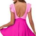 Slimming Solid Color Halter One Piece Swimsuit European American Style Quick Drying Skirt Style Tummy Concealing Hot Selling_ecoleips.com