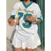 Women's Clothing Sports Style Hot American Retro Jersey Loose Street V Neck Striped Short Sleeved T Shirt Top_ecoleips.com