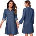 Women's Fashionable Denim Dress Long Sleeved Independent Website Direct Sale Cross Border 218752 New Summer Clothing_ecoleips.com