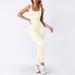 Bosun Knitted Seamless Yoga Jumpsuit With Chest Pads Ribbed Sports Wear Fitness Strength Training One-piece_ecoleips.com