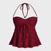 Women's Clothing Irregular Lace Up Halter Neck Vest Suspenders Summer Sexy Hot Girl Knitted Suspenders_ecoleips.com