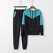 9093 # 2024 European And American Hot-selling . New Fashion Patchwork Casual Sports Hooded Suit_ecoleips.com