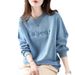 Embroidered Sweatshirt For Women, 2026 New Autumn And Winter Style, Fleece-lined, Thickened, Loose, Fashionable,_ecoleips.com