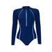 Aria Basics Long-sleeved One-piece Swimsuit For Women, Korean Style, Sexy, Sun-protective, Slimming, Tummy-concealing, Conservative,_ecoleips.com