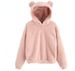 Women's Clothing autumn and winter new fluffy rabbit ears hooded warm sweater sweater_ecoleips.com
