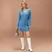 Aria Basics Aria Basics 2025 European And American Autumn/Winter New Popular Mid-Length Sweater V-Neck Solid Color Fashion Women's Cable Knit_ecoleips.com
