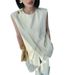 Women's Clothing Fashion Casual Two Piece Women's Summer New Irregular Sleeveless Vest Top High Waist Wide Leg Pants Suit Trendy_ecoleips.com