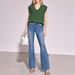 Cross-border European And American Four-season Stretch SMX Lace-up Bow Slim-fit Women's Mid-waist Flared Jeans_ecoleips.com