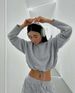 Casual Retro Tooling Suit Women's Autumn And Winter Loose Short T-shirt Trousers Drawstring Sweatpants Two-piece Set_ecoleips.com