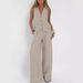 Fashionable Patchwork Cotton Linen Casual Set Vest And Trousers Women's Clothing 2026 European And American Cross Border Hot Selling_ecoleips.com