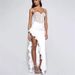 European And American Style New Summer Women's Fashionable Lace Suspenders Sexy Slim Slit Earring Dress For Women_ecoleips.com