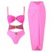 Women's Clothing Two Piece Bikini Swimsuit Women's Tight Fitting Chiffon Skirt Swimsuit Set_ecoleips.com