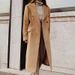 Women's Clothing Long Sleeved Lapel Solid Color Double Breasted Slim Fitting Coat_ecoleips.com