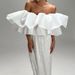 Elegant Off-Shoulder Ruffle Blouse & Sequin Maxi Skirt Set – Flowy Flounce Sleeves & Glamorous Fringe (S-Xl)_ecoleips.com