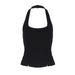 Women's Backless Halter Neck Cami Top, Sexy Cropped Bustier Vest For Clubbing, Night Out, Bodycon Fit_ecoleips.com