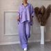 Women's Clothing Women's 2-Piece Set Plus Size Fashion Shirt Suit High Waist Loose Trousers_ecoleips.com